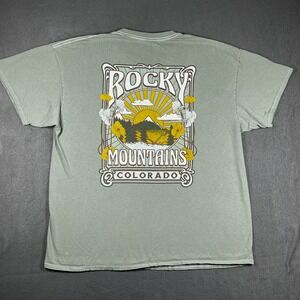 Vinyl Icons Rocky Mountains‎ Colorado Graphic T-Shirt Short Sleeve Size L